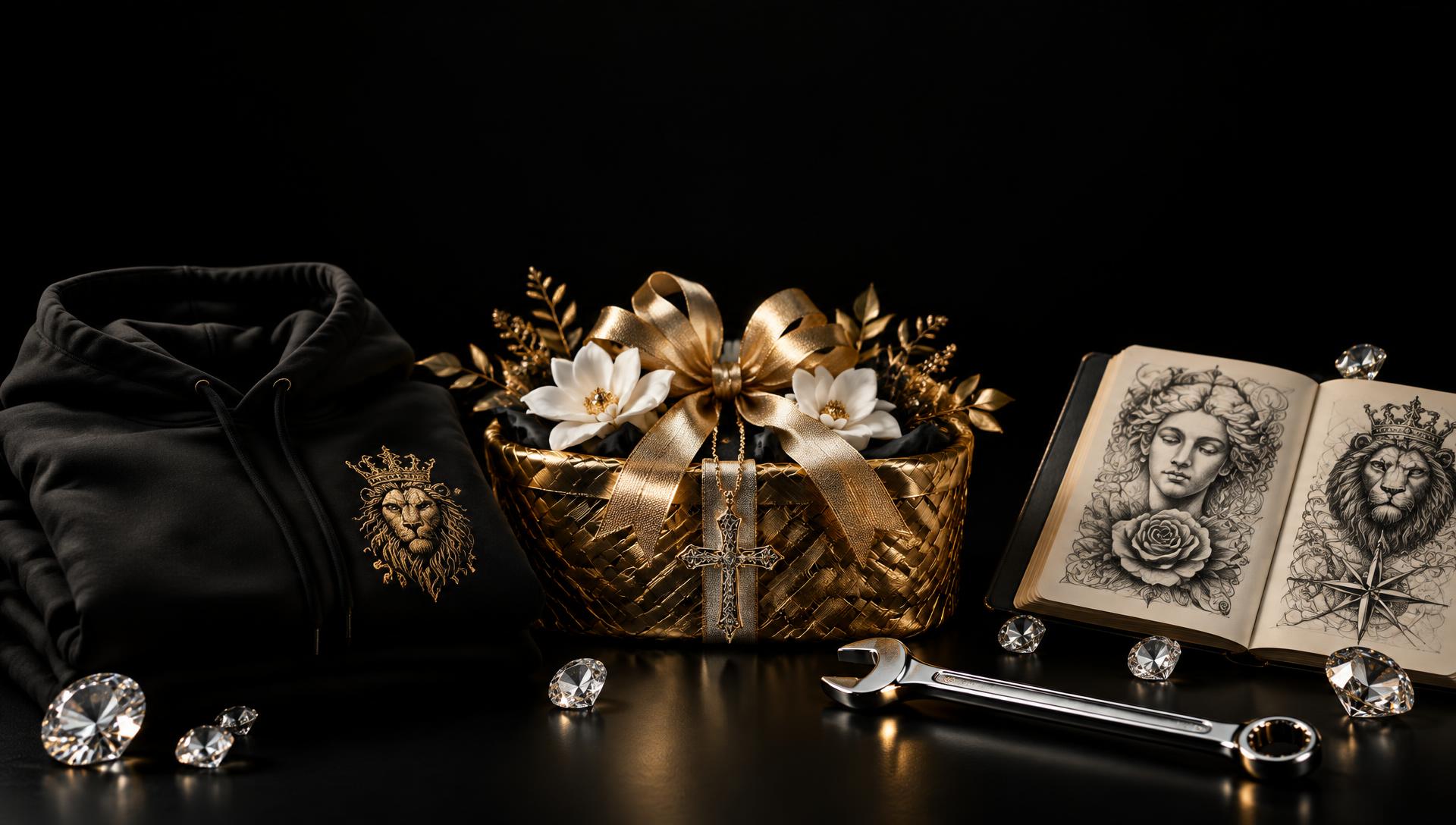NaelaniiiMillz Studio creations: fashion, a handmade basket, artwork, diamonds, and automotive tools